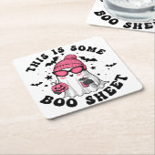 ユーモアのあるハロウィン「これは何かのブーシートだ」パーティー スクエアペーパーコースター (アングル)