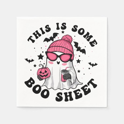 ユーモアのあるハロウィン「これは何かのブーシートだ」パーティー スタンダードカクテルナプキン (正面)