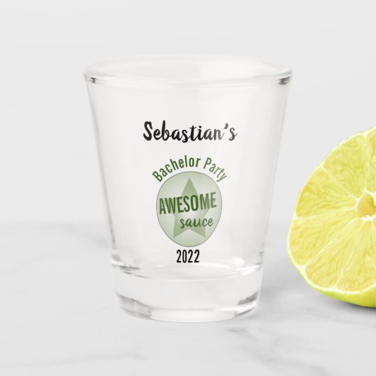 ユーモアのあるバチュラーパーティカスタムソース ショットグラス (正面)