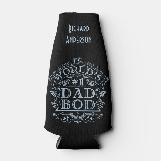 ユーモアのあるパパボおもしろいドファーズデーパーソナライズされた ボトルクーラー (正面)