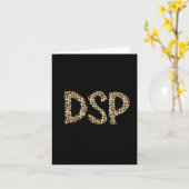 ユーモアのあるヒョウ柄のDSP(直接支援専門職)週間 カード (黄色い花)