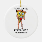 ユーモアのあるピザを食べてくれ セラミックオーナメント (裏面)