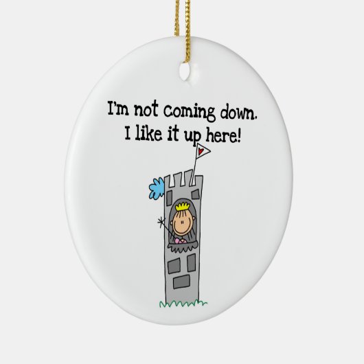 ユーモアのあるプリンセスイン塔 セラミックオーナメント (右)