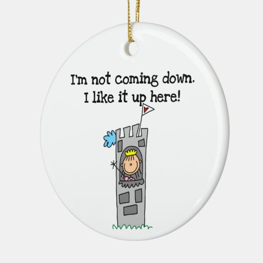 ユーモアのあるプリンセスイン塔 セラミックオーナメント (左)