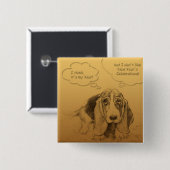 ユーモアのあるベト中国のナム犬の年の正方形ボタン 缶バッジ (正面&裏面)