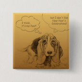 ユーモアのあるベト中国のナム犬の年の正方形ボタン 缶バッジ (正面)