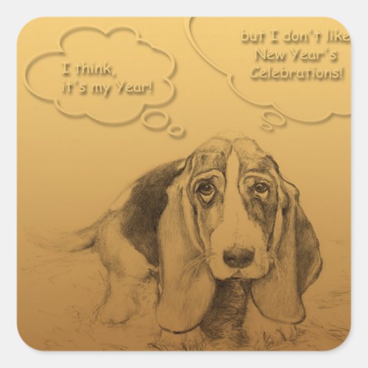 ユーモアのあるベト中国のナム犬の年Sシール スクエアシール (正面)