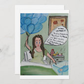 ユーモアのあるベビーの招待の表示 招待状 (正面/裏面)