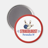 ユーモアのあるボーリングピン取り消しボウリングをする人、 クリケットの投手 マグネット (正面/裏面)