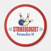 ユーモアのあるボーリングピン取り消しボウリングをする人、 クリケットの投手 マグネット (正面)