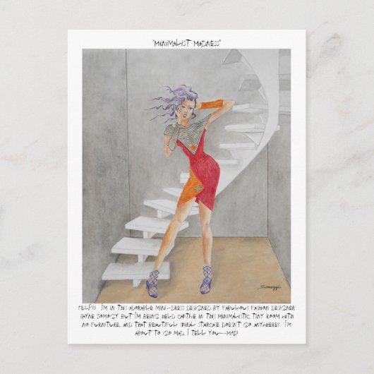 ユーモアのあるポストカード(オリジナルアート付) ポストカード (正面)