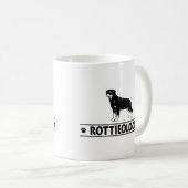 ユーモアのあるロットワイラー コーヒーマグカップ (正面右)