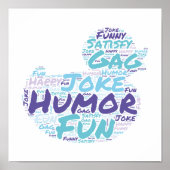 ユーモアのあるワードクラウド ポスター (正面)