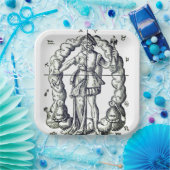 ユーモアのあるヴィンテージイラストレーション〔占星術の〕十二宮図シンボルや象徴 ペーパープレート (パーティー)