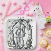 ユーモアのあるヴィンテージイラストレーション〔占星術の〕十二宮図シンボルや象徴 ペーパープレート (パーティー)