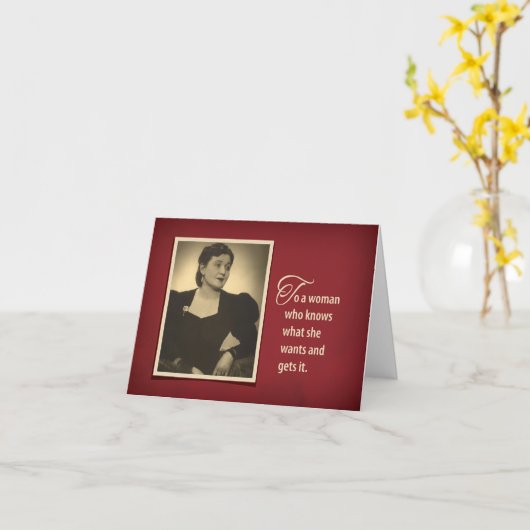 ユーモアのあるヴィンテージ1930の誕生日ギフトカードホルダー カード (黄色い花)