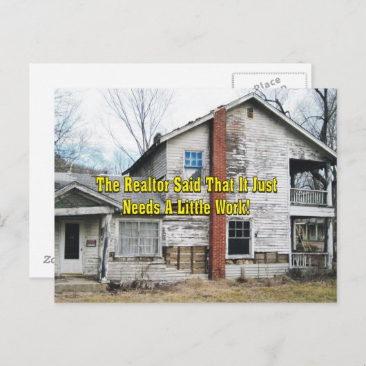 ユーモアのある不動産屋が「少し工事が必要だね」と言った ポストカード (正面/裏面)