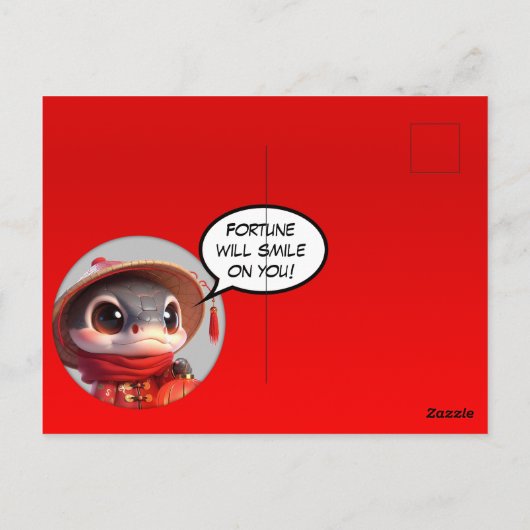 ユーモアのある中国の可愛いスネークイヤー写真を追加Po ポストカード (裏面)