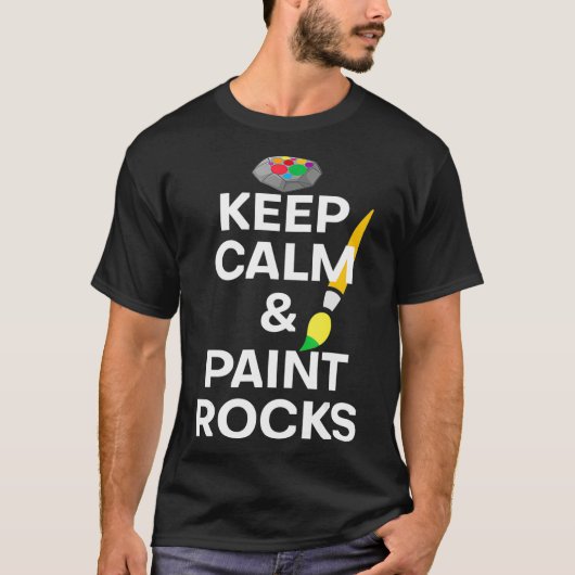 ユーモアのある保Calm Rocksのア絵画ート先生ティー Tシャツ (正面)