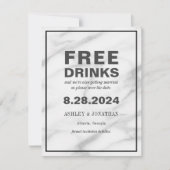 ユーモアのある個性的な結婚式の招待状（写真付き） セーブザデート (正面)