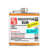 ユーモアのある処方ラベル お酒注意ラベル オーダーメイド フラスク (正面)