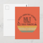 ユーモアのある医療検査技師 MLT ヴィンテージの夕焼け ポストカード (正面/裏面)