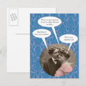 ユーモアのある古風な婚約ポストカード 案内ポストカード (正面/裏面)