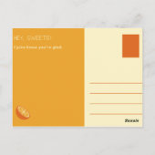 ユーモアのある名言 オレンジの果物のイラスト ポストカード (裏面)