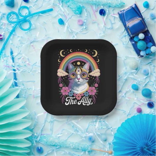 ユーモアのある味方 カ プライド サングラス ゲイ プライド LGBTQ ペーパープレート (パーティー)