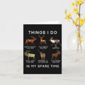 ユーモアのある娯楽の時間のエルクと鹿 カード (黄色い花)