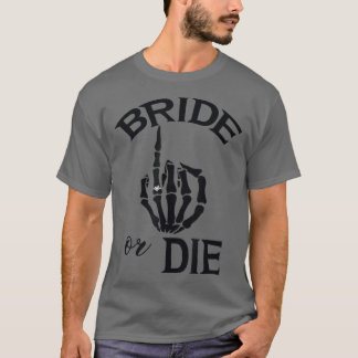 ユーモアのある婚約者 ブライド スケルトンの手 結婚指輪向け Tシャツ
