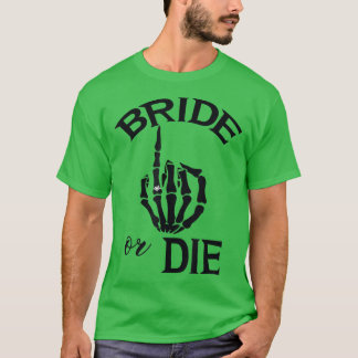 ユーモアのある婚約者 ブライド スケルトンの手 結婚指輪向け Tシャツ
