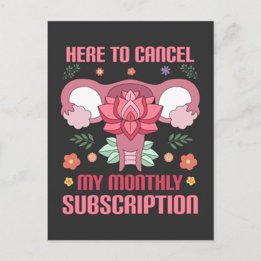 ユーモアのある子宮摘出術 回復期 子宮切除 ポストカード (正面)