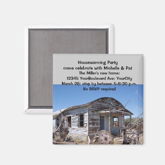 ユーモアのある引っ越し祝いパーティーパーティの招待状 マグネット (正面/裏面)
