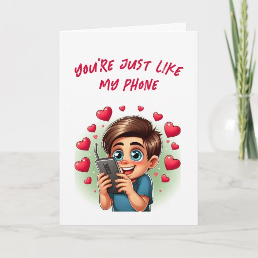 ユーモアのある引用文かわいいデートすることおもしろいバレンタインデー カード (正面)