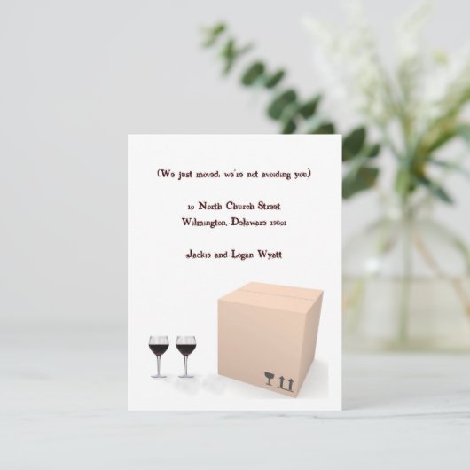ユーモアのある引越しのお知らせ 案内状 (スタンド正面)