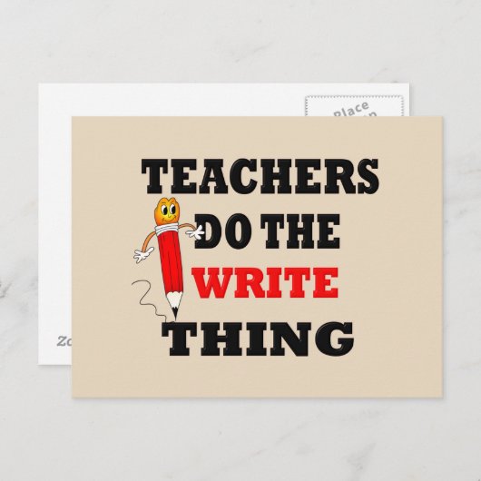 ユーモアのある教師が正しいことを書く ポストカード (正面/裏面)