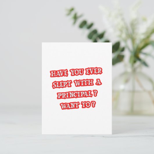 ユーモアのある校長ピックアップライン ポストカード (スタンド正面)
