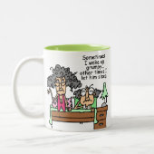 ユーモアのある気難しい睡眠を許可して下さい ツートーンマグカップ (左)