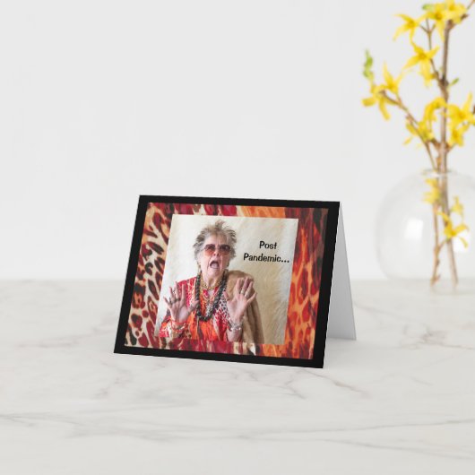 ユーモアのある流行後の習慣 カード (黄色い花)