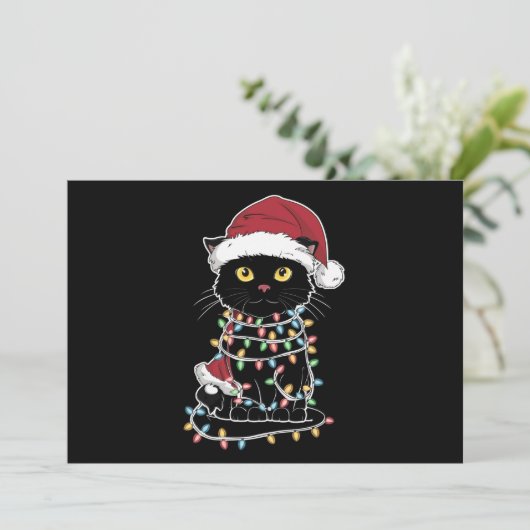 ユーモアのある猫愛好家のクリスマスライト シーズンカード (スタンド正面)