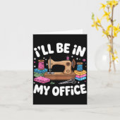 ユーモアのある男性女性向け猫のキルトアート縫製 カード (黄色い花)