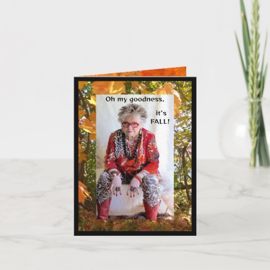 ユーモアのある秋 カード (正面)