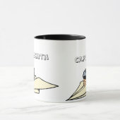 ユーモアのある紙飛行機及びパイロット マグカップ (中央)