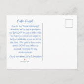 ユーモアのある結婚延期発表漫画 案内ポストカード (裏面)