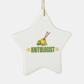 ユーモアのある編み物 セラミックオーナメント (右)