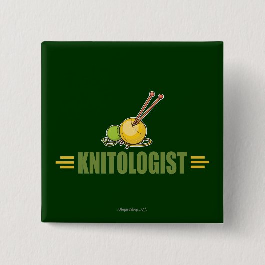 ユーモアのある編み物 缶バッジ (正面)