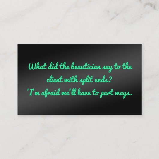 ユーモアのある美しいエステティシャン 名刺 (正面)