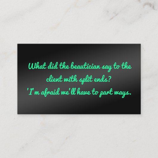 ユーモアのある美しいエステティシャン 名刺 (正面)