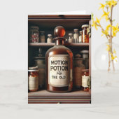 ユーモアのある老薬ボトル カード (黄色い花)